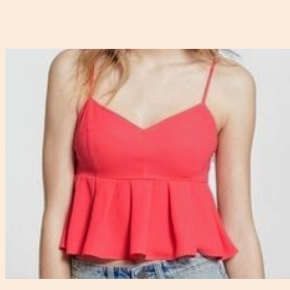 Tildon Crop Top peplum pleated